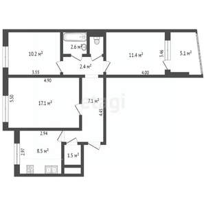 3-к квартира, вторичка, 65м2, 7/9 этаж