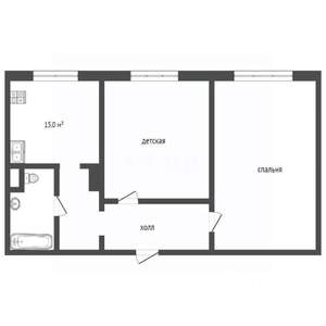 2-к квартира, вторичка, 56м2, 5/14 этаж
