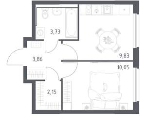 1-к квартира, вторичка, 30м2, 3/17 этаж