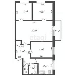 4-к квартира, вторичка, 60м2, 3/5 этаж