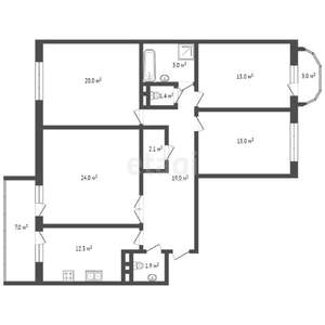 4-к квартира, вторичка, 108м2, 4/16 этаж