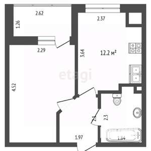 1-к квартира, вторичка, 34м2, 2/13 этаж