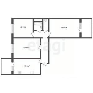 3-к квартира, вторичка, 56м2, 9/9 этаж