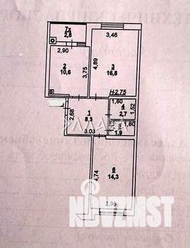 2-к квартира, вторичка, 57м2, 1/23 этаж