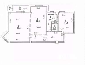 2-к квартира, вторичка, 89м2, 6/17 этаж