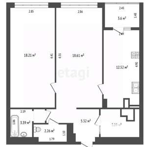 2-к квартира, вторичка, 67м2, 19/26 этаж