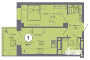 1-к квартира, вторичка, 37м2, 4/24 этаж