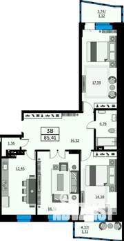 3-к квартира, вторичка, 85м2, 8/12 этаж