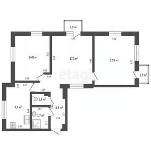 3-к квартира, вторичка, 80м2, 5/6 этаж