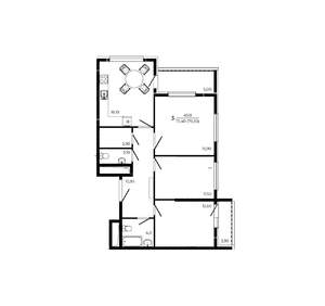 3-к квартира, вторичка, 79м2, 15/19 этаж