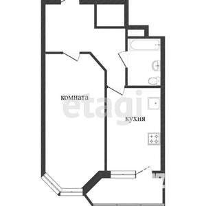 1-к квартира, вторичка, 42м2, 16/16 этаж