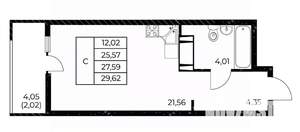 Студия квартира, вторичка, 30м2, 6/25 этаж