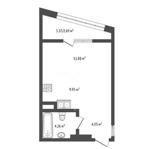Студия квартира, вторичка, 33м2, 21/24 этаж
