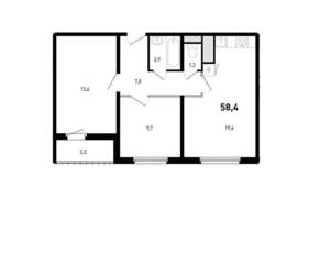 2-к квартира, вторичка, 58м2, 5/12 этаж
