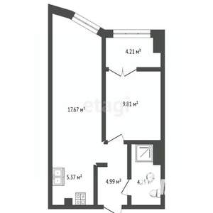 1-к квартира, вторичка, 45м2, 8/25 этаж