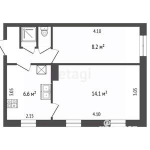 2-к квартира, вторичка, 33м2, 2/2 этаж