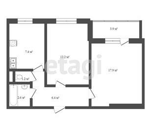 2-к квартира, вторичка, 50м2, 7/10 этаж