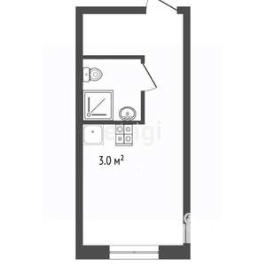 Студия квартира, вторичка, 14м2, 1/4 этаж