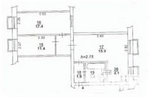 3-к квартира, вторичка, 50м2, 1/5 этаж