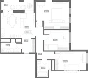 3-к квартира, вторичка, 88м2, 15/24 этаж