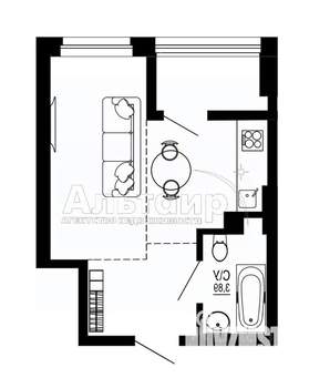 1-к квартира, вторичка, 32м2, 20/26 этаж