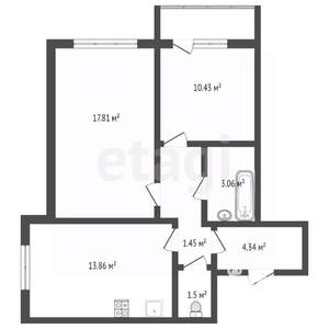 2-к квартира, вторичка, 55м2, 15/18 этаж