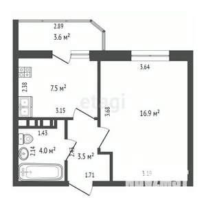1-к квартира, вторичка, 32м2, 3/24 этаж
