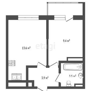 1-к квартира, вторичка, 32м2, 4/5 этаж