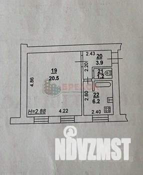 1-к квартира, вторичка, 32м2, 2/2 этаж