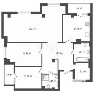 3-к квартира, вторичка, 117м2, 5/23 этаж