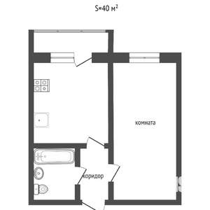 1-к квартира, вторичка, 39м2, 21/25 этаж