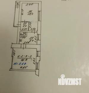 2-к квартира, вторичка, 47м2, 1/3 этаж