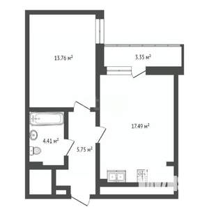 1-к квартира, сданный дом, 42м2, 11/25 этаж