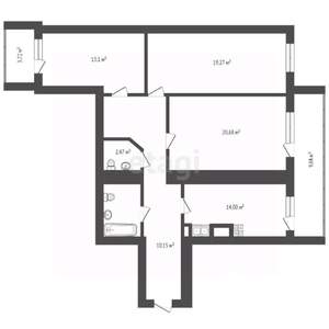 3-к квартира, вторичка, 112м2, 14/15 этаж