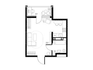Студия квартира, вторичка, 28м2, 13/25 этаж