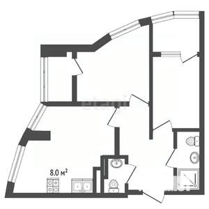 3-к квартира, вторичка, 59м2, 19/25 этаж