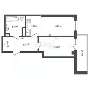 1-к квартира, вторичка, 41м2, 17/17 этаж