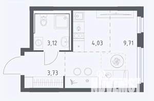 Студия квартира, строящийся дом, 21м2, 4/15 этаж