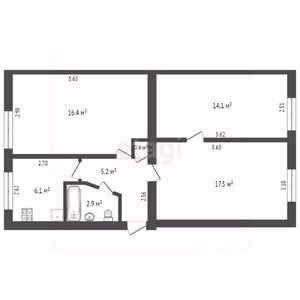 3-к квартира, вторичка, 63м2, 1/5 этаж