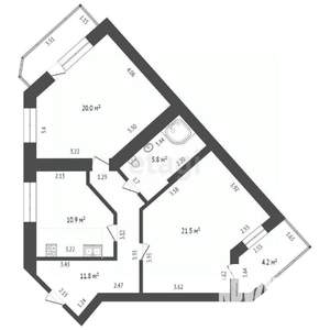 2-к квартира, вторичка, 72м2, 2/17 этаж