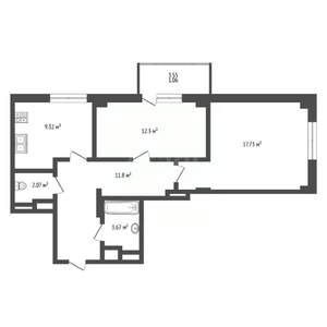 2-к квартира, вторичка, 58м2, 3/19 этаж