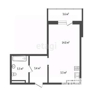 Студия квартира, вторичка, 25м2, 2/17 этаж