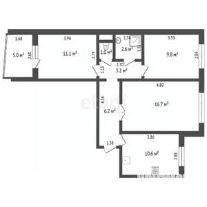 3-к квартира, вторичка, 67м2, 2/10 этаж