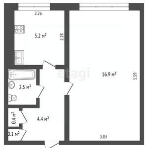 1-к квартира, вторичка, 31м2, 9/9 этаж