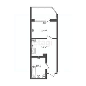 Студия квартира, вторичка, 29м2, 15/24 этаж