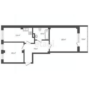 2-к квартира, вторичка, 55м2, 7/14 этаж