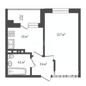 1-к квартира, вторичка, 35м2, 11/12 этаж