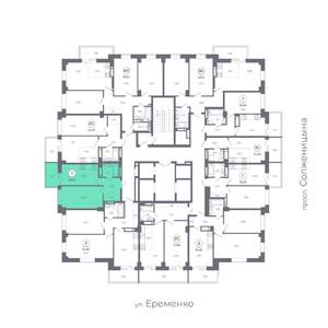 1-к квартира, вторичка, 41м2, 23/25 этаж