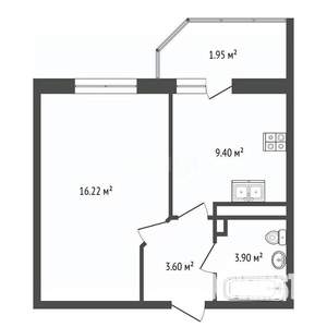 1-к квартира, вторичка, 30м2, 6/6 этаж