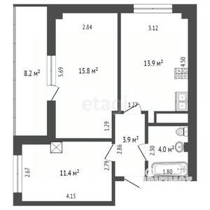 2-к квартира, вторичка, 60м2, 11/19 этаж